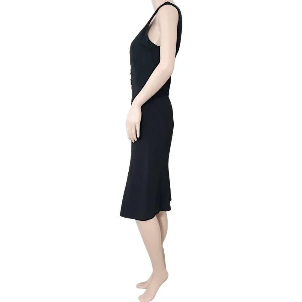 Moschino Beaded Party Dress Sz 6‎ S Cheap Chic Black Drop Waist Elegant LBD READ - Picture 9 of 16